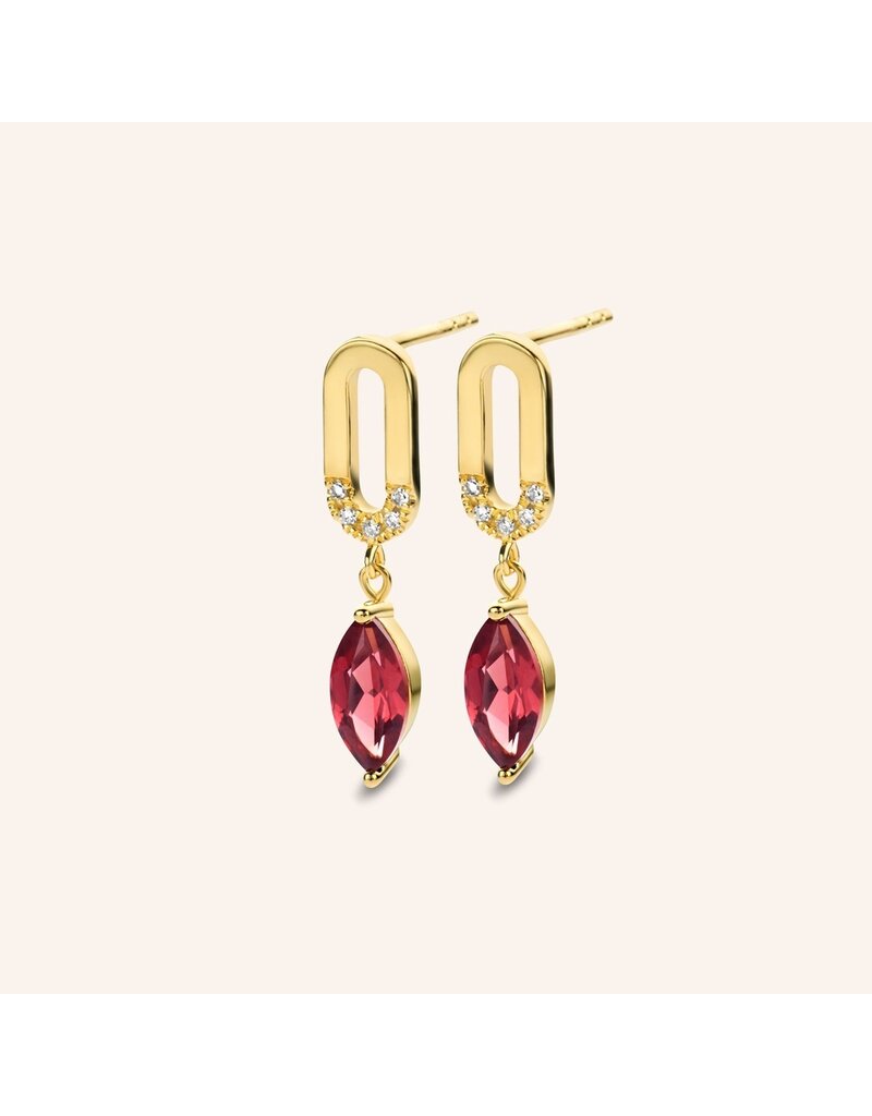 Diamanti per Tutti Hope earrings with light pink Pyrope +small diamonds