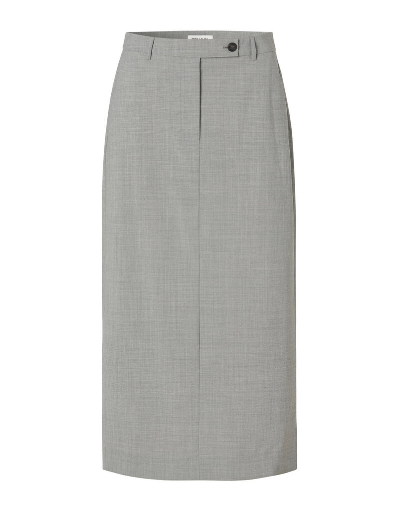 Zenggi Tropical wool straight skirt