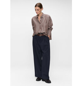 Zenggi Tencel stripe boxy shirt