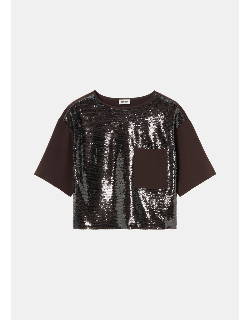 Zenggi Japanese crepe sequin top