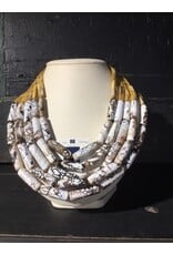 nature bijoux Collier with 5 layer tube crack agate
