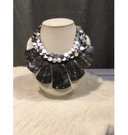nature bijoux Collier nacre noir