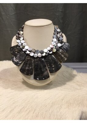 nature bijoux Collier nacre noir