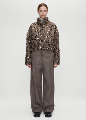 Zenggi Sequin Wool Cropped  jacket