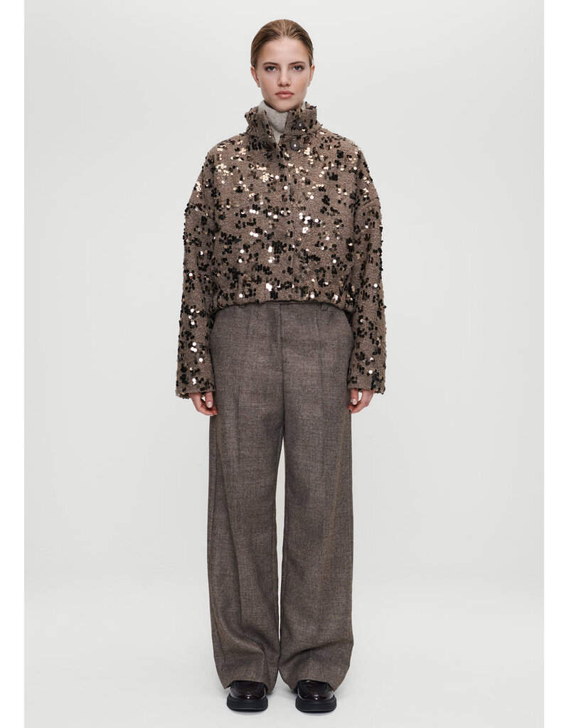 Zenggi Sequin Wool Cropped  jacket