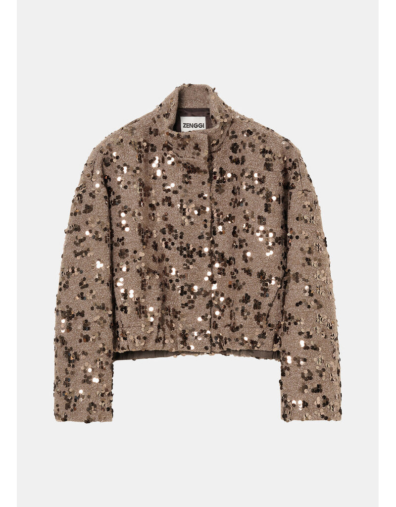 Zenggi Sequin Wool Cropped  jacket