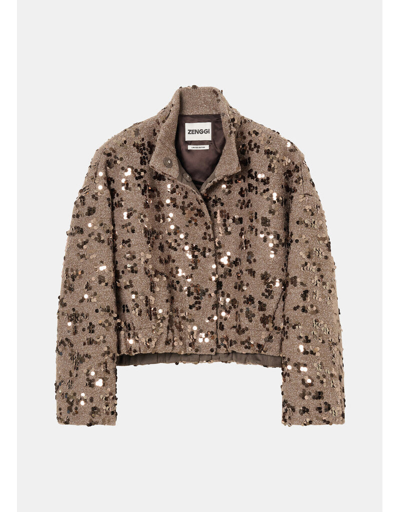 Zenggi Sequin Wool Cropped  jacket