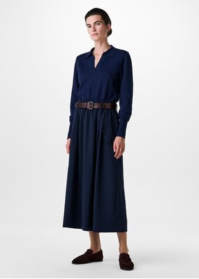 Zenggi Cot cashmere long sleeve polo