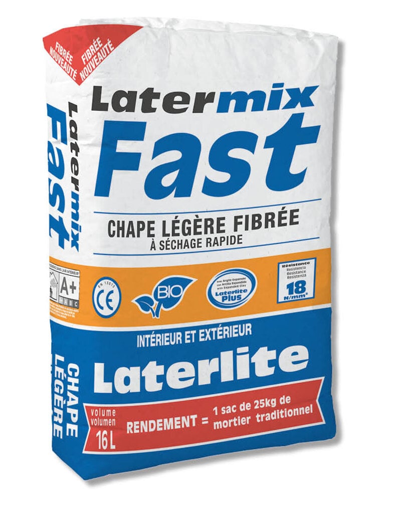 Laterlite Latermix Fast: Sneldrogende- en lichte chape - kant-en-klaar - 16 L per zak