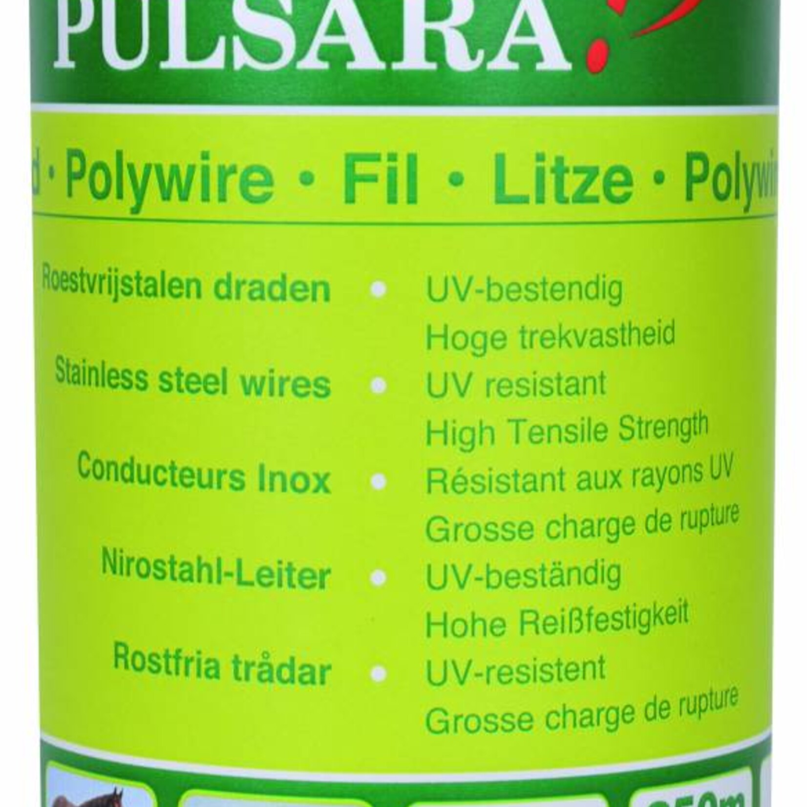 Elephant/Pulsara Polywire, 9 rostfria trådar, vit, 250 m