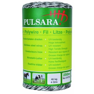 Elephant/Pulsara Poly wire, 9 SS-wires, White,  250m