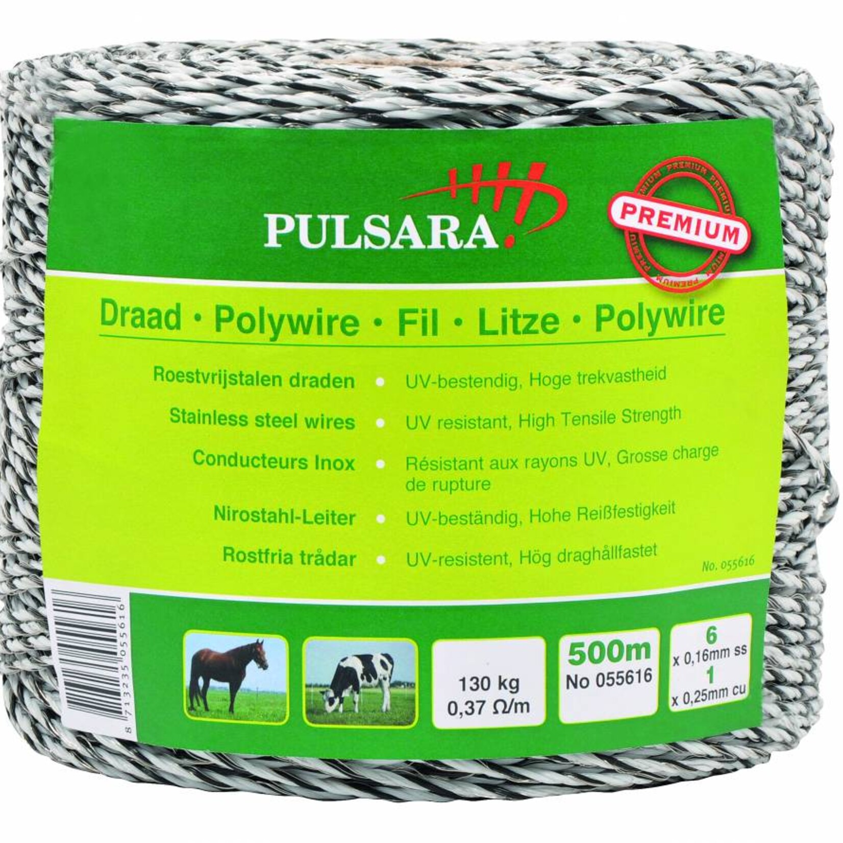 Elephant/Pulsara Polywire Premium hvid, 500m