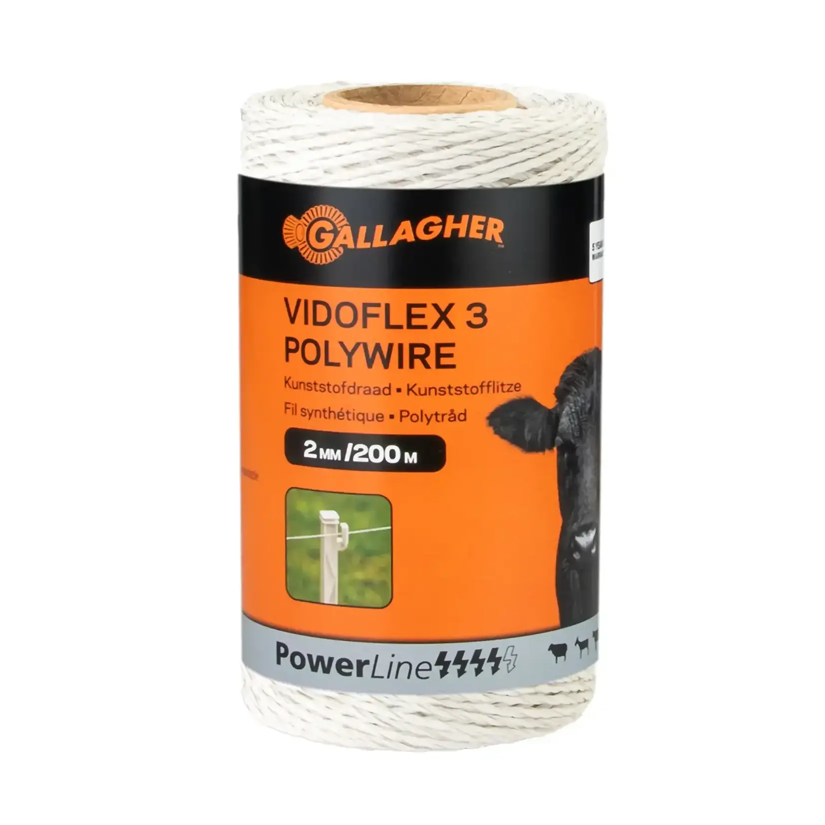 Gallagher 200 m Gallagher hegnstråd Vidoflex 3 (hvid)