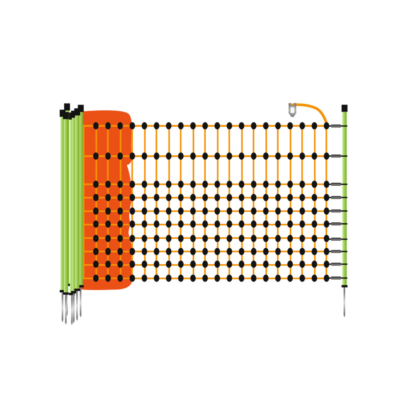 Gallagher Euronetz kaninnet/kaninhegn – 50 m / 65 cm enkelt spids
