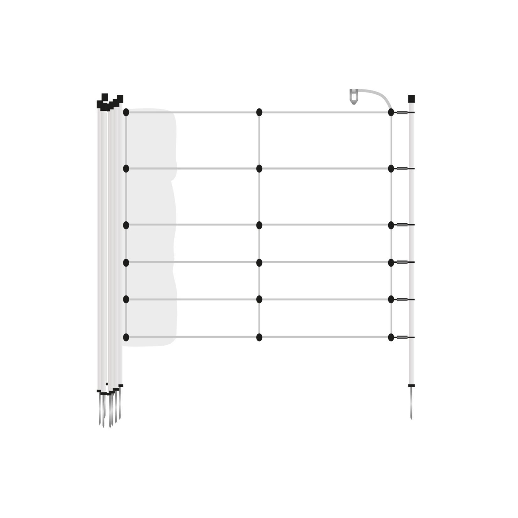 Gallagher Euronetz vildsvinenet Kombi 50 m / 75 cm enkelt spids