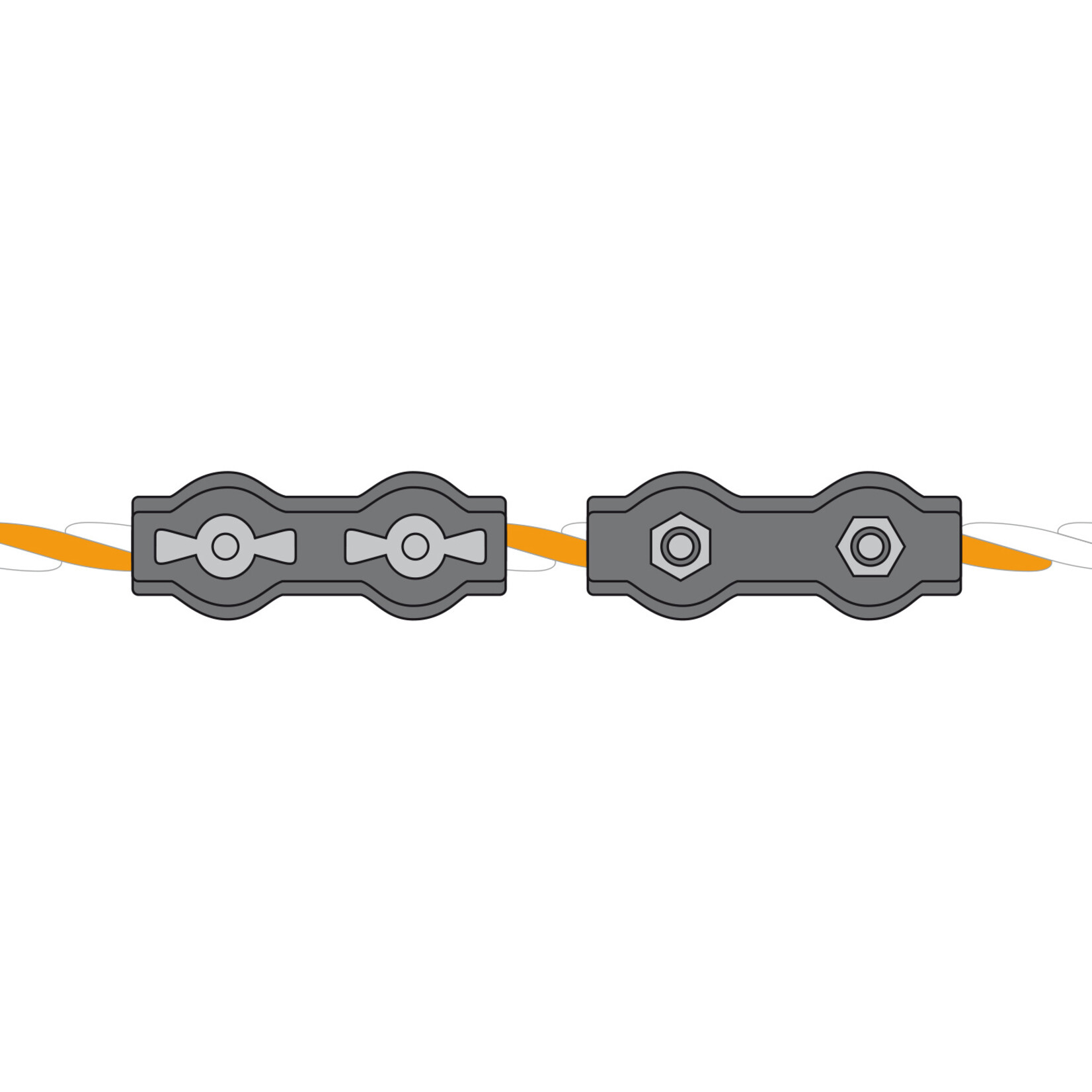 Gallagher 4 stk. Gallagher reb- og hegnskoblinger med vingemøtrikker