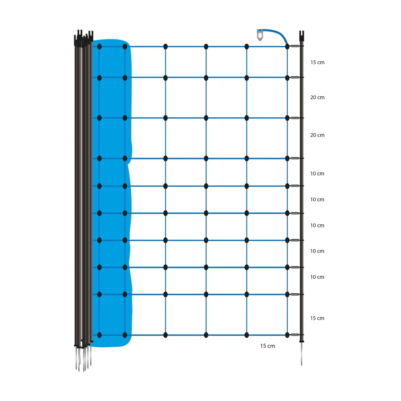 Euronetz ulve net 50 m /120 cm enkelt spids