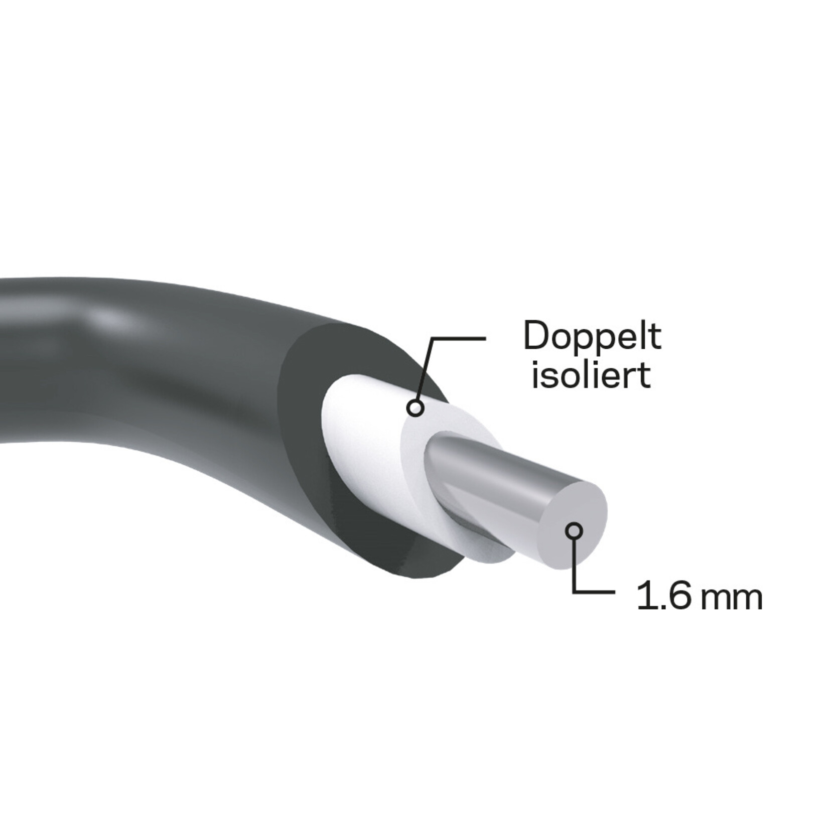 1,6 mm Gallagher hegn jordkabel/tilførselskabel - 10 m