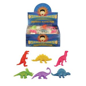 Huismerk Uitdeelcadeautjes - Uittrekbare Strech Dinosaurus in Display (84 stuks)