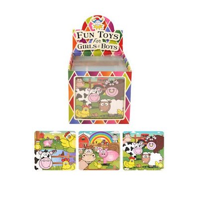 Henbrandt Uitdeelcadeautjes - Puzzel: Boerderij Dieren, 13 x 12 Cm in Traktatiebox (108 stuks)