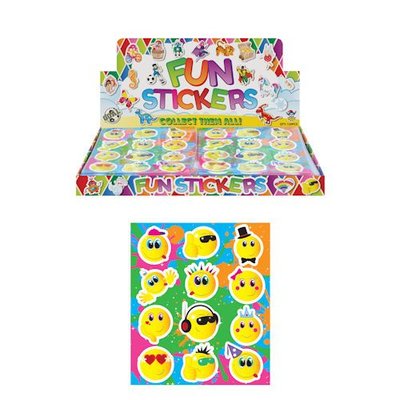 Huismerk Uitdeelcadeautjes - Fun Stickers - Model: Smiley's in Display (120 stuks)