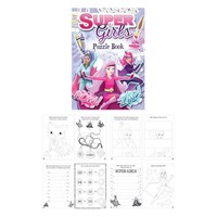 Huismerk Uitdeelcadeautjes - Puzzelboeken - Model: Super Girls (48 stuks)