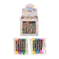 Henbrandt Uitdeelcadeautjes - Gummen - Model: 3-Delige Krijtjes Gum Set in Traktatiebox (84 stuks)