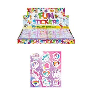 Huismerk Uitdeelcadeautjes - Fun Stickers - Model: Unicorn in Display (120 stuks)