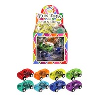 Henbrandt Uitdeelcadeautjes - Gekleurde Pull Back Auto's in Traktatiebox (60 stuks)