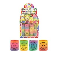 Henbrandt Uitdeelcadeautjes - Mini Smiley Spiralen Ø3.5 Cm in Traktatiebox (60 Stuks)