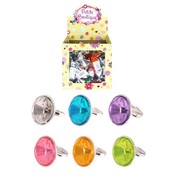 Henbrandt Uitdeelcadeautjes - Kinderringen - Model: Grote Diamanten in Traktatiebox (80 stuks)