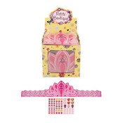 Henbrandt Uitdeelcadeautjes - Verstelbare Kartonnen Princes Kroon in Traktatiebox (84 Stuks)