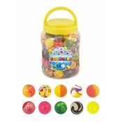 Henbrandt Uitdeelcadeautjes - Mix Design Stuiterballen Ø3.5 Cm in Pot (72 stuks)