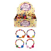 Henbrandt Uitdeelcadeautjes - Vrolijke Smiley Houten Kinder Armbanden in Display (144 Stuks)