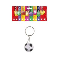 Henbrandt Uitdeelcadeautjes - Metalen Voetbal Sleutelhangers op Kaart (12 stuks)