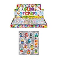 Henbrandt Uitdeelcadeautjes - Fun Stickers - Model: Robots in Display (120 stuks)