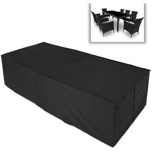 Jago Afdekhoes -  Voor Tuinset van 8 stoelen en tafel - Afm. 307x136x88 Cm.  Kleur: Zwart