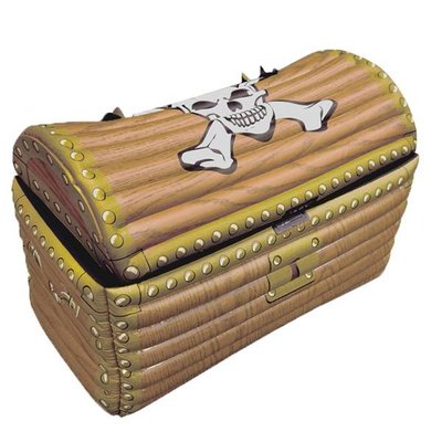 Henbrandt Opblaasbare schatkist / Inflatable Treasure Chest | Drank houder voor Beach Party | Afm. 64 x 46 x 33 cm