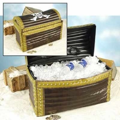 Henbrandt Opblaasbare schatkist / Inflatable Treasure Chest | Drank houder voor Beach Party | Afm. 64 x 46 x 33 cm