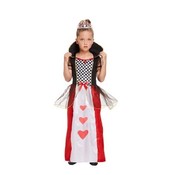 Henbrandt KINDEREN Meisjes Alice in Wonderland Queen of Hearts Kostuum | De Koningin van de Harten Jurk | Kleur: Rood / Wit / Zwart | Harten Koningin | Carnavalskleding | Verkleedkleding | Feest Kostuum  | Meisjes | Maat: Large  10-12 Jaar.