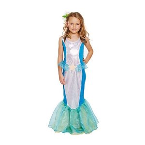 Henbrandt KINDEREN MEISJES  Glinsterende Zeemeermin Jurk met Visstaart | Mermaid Jurk/Kostuum met Vin | Carnavalskleding | Verkleedkleding | Meisjes | Maat: L 10-12 Jaar