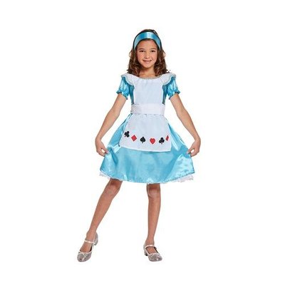 Henbrandt KINDEREN MEISJES  3-Delig Schattig Alice in wonder land Jurkje | Bestaande uit: Een Blauw Jurkje, Alice in wonderland schort en Blauwe Bandana| Carnavalskleding | Verkleedkleding / Feest Kostuum ALICE | Maat: Small: 4-6 Jaar