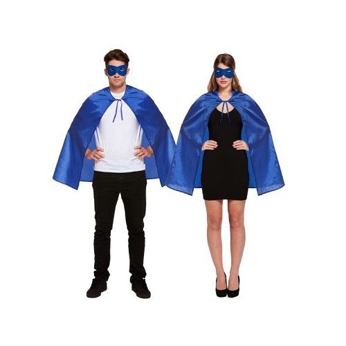 Doe mijn best Opsommen Socialisme HENBRANDTVOLWASSENEN UNISEX HEREN / DAMES Superhelden kostuum bestaande uit  1x Blauwe Masker en 1x Blauwe Cape | Kleur : Blauw | Carnavalskleding |  Verkleedkleding / Feest Kostuum Superheld| Man & Vrouw | ONZE SIZE FITTS  ALL - 𝕍𝕖𝕣𝕜𝕠𝕠𝕡 ✪ 𝕔𝕠𝕞
