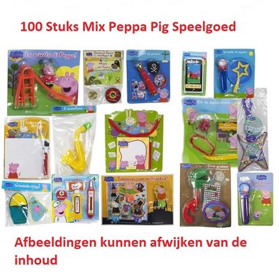 Huismerk 100 STUKS |  PEPPA PIG XXL MIX Uitdeelcadeautjes | Peppa Pig Speelgoed Traktatie / Trakteren Kado's voor Kinderverjaardag of Kinderfeestje (100 stuks)