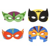 Henbrandt 24 STUKS | Mix Superhelden Maskers van Foam | Traktatie / Uitdeelcadeautjes | Mix Kleuren Superhelden Feest Maskers | Jongens  (24 stuks)