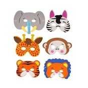Henbrandt 24 STUKS | Mix Dieren Maskers van Foam | Traktatie / Uitdeelcadeautjes | Mix soorten Dieren | Jongens & Meisjes  (24 stuks)