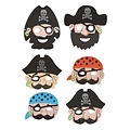 Huismerk 24 STUKS | Mix Jongens Piraten Maskers van Foam | Traktatie / Uitdeelcadeautjes | Mix soorten Piraat Maskers | Piraten Feest | Jongens  (24 stuks)