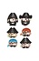 Henbrandt 24 STUKS | Mix Jongens Piraten Maskers van Foam | Traktatie / Uitdeelcadeautjes | Mix soorten Piraat Maskers | Piraten Feest | Jongens  (24 stuks)