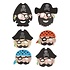 Henbrandt 24 STUKS | Mix Jongens Piraten Maskers van Foam | Traktatie / Uitdeelcadeautjes | Mix soorten Piraat Maskers | Piraten Feest | Jongens  (24 stuks)