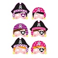 Huismerk 24 STUKS | Mix Meisjes Piraten Maskers van Foam | Traktatie / Uitdeelcadeautjes | Mix soorten Piraat Maskers | Piraten Feest | Meisjes  (24 stuks)
